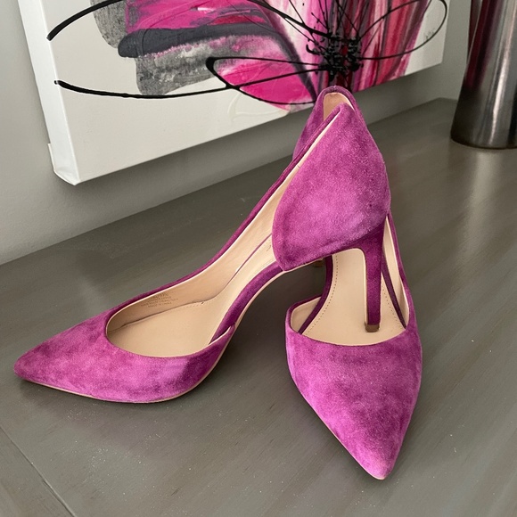 Purple suede heels, size 7 - Picture 2 of 7